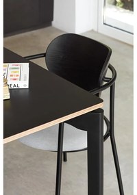 Sedia da pranzo nera e grigia in frassino Eclipse - Teulat