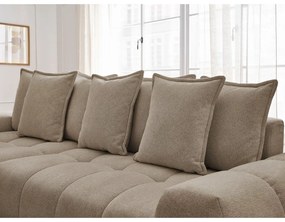 Divano angolare grigio tortora allungabile e con contenitore (penisola a sinistra/chaise lounge) con rivestimento in ciniglia Everest – Bobochic Paris