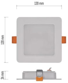 Luce LED da incasso LED/9W/230V 12x12 cm bianco