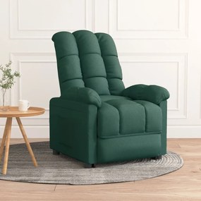 Poltrona Reclinabile İn Tessuto Verde Scuro /