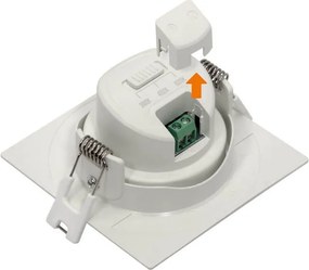 Faro Incasso Quadrato 7W CCT Ø70mm 38° Orient. Dimmerabile Colore Bianco Variabile CCT