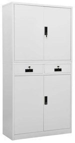 Armadio Per Ufficio Grigio Chiaro 90x40x180 Cm İn Acciaio /