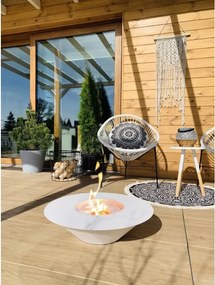 Camino a bioetanolo da terra braciere da giardino tondo per esterno Bianco d.60