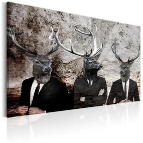 Quadro Deer in Suits  Colore Nero, Dimensioni e Misure 120x80