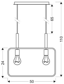 Lampadario a sospensione con filo FRAME 2xE27/60W/230V nero