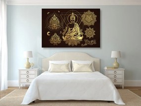 Stampa su tela – Buddha meditante dorato