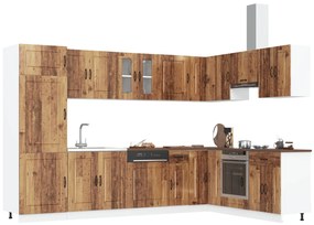 Armadio da cucina  ""kalmar"" con doppi lavelli in legno vecchio