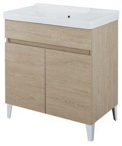 Lavatoio a Terra 80x46,8 Due Ante Con Vasca Feridras "Alba" Rovere Dolomite