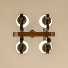 Brilagi - Lampadario a sospensione con catena QUEEN 4xE14/40W/230V faggio/noce