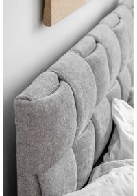 Letto matrimoniale imbottito grigio chiaro con rete inclusa 180x200 cm Eve – Miuform