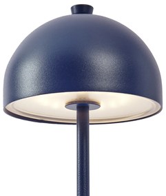 Lampada da tavolo blu con LED IP54 ricaricabile con stazione di ricarica - Squirrel