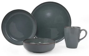Set da tavola 16 pezzi in porcellana, grigio
