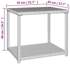 Tavolino Marrone 55x45x49 cm in Polyrattan