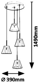 Rabalux 5032 - Lampadario LED a sospensione con filo AVIANA 4xLED/6W/230V