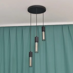 Lampadario a sospensione con filo MELODY 3xE27/15W/230V nero