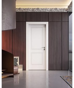 Porta interna a battente Como25 in legno di abete laccato colore bianco, L 80 x H 210 cm, apertura reversibile