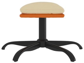Poggiapiedi crema 60x60x36 cm in tessuto e similpelle