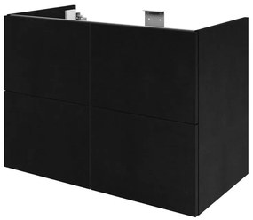 Mobile da bagno sotto lavabo SENSEA Neo nero lucido L 90 x H 64 x P 48 cm 4 cassetti, lavabo non incluso