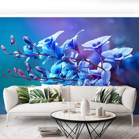 Carta da parati Orchidea blu 104x70 cm