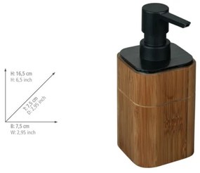 WENKO 26102100 - Dispenser per sapone SERRO 7,5x16,5 cm marrone/nero