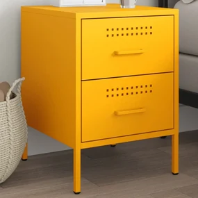 Comodino Giallo Senape 36x39x50,5 Cm İn Acciaio /