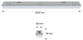 Plafo Stagna 1550mm 65,0W 4000K con Sensore a Microonde