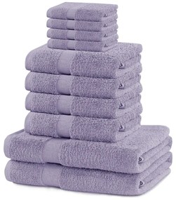 Set di asciugamani per viso e corpo tipo terry lavanda in cotone 10 pz Marina – Restilo