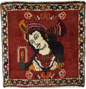 Shiraz Tappeto persiano 60x60 Rosso (Iran) Annodato A Mano