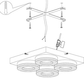 Eglo 95664 - Plafoniera LED FRADELO 4x4W 230V