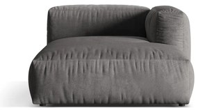 Parte divano componibile grigio (con penisola a destra) con rivestimento in velluto Martina – Micadoni