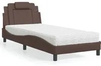 Letto con Materasso Marrone 90x190 cm in Similpelle 3208763