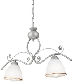 Lampadario a sospensione con catena RETRO 2xE27/60W/230V argento