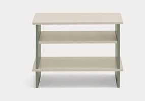 Comodino verde/color crema con ripiani Inari – Teulat