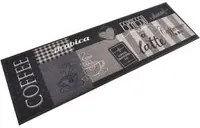 Tappeto da Cucina Lavabile Nero Caff 60x180 cm Velluto 136556