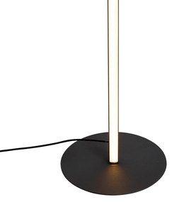 Lampada da terra di design nera con lampada da lettura con LED e dimmer touch - Throttle