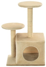 Albero per gatti con pali tiragraffi in sisal 60 cm beige