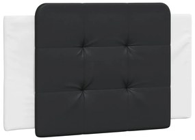 Letto con materasso nero e bianco 90x200 cm in similpelle