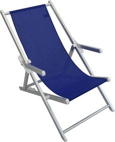 Sdraio Mare Textilene con Braccioli 98x67,5x106 h cm in Textilene Blu...