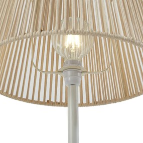 Lampada da terra per esterni bianca con paralume in corda beige IP44 - Virginia Jayla