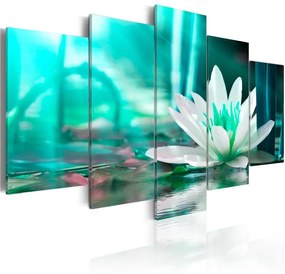 Quadro  Turquoise Lotus  Colore Turchese, Dimensioni e Misure 200x100