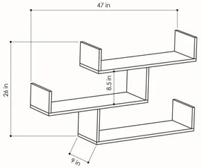 Mensola a muro TIBET 67x120 cm antracite