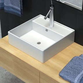 Ceramica Di Lusso Bacino Con Foro Di Scarico 41 X 41 Centimetri /