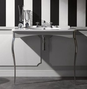 Kerasan Retro lavabo con consolle 100 cm nero 1049K4