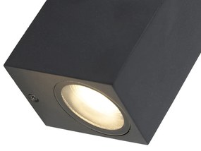 Lampada da parete moderna smart nera IP44 incl. 2 Wifi GU10 - Baleno