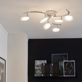 Plafoniera LED moderno Loob New, argento Ø 12 cm, luce calda, 2525 lumen INSPIRE