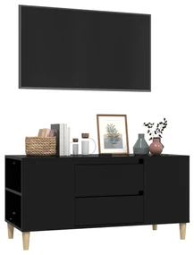 Mobile porta tv nero 102x44,5x50 cm in legno multistrato