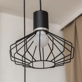 Lampadario a sospensione con cavo SOLANO 3xE27/15W/230V nero/cromo lucido