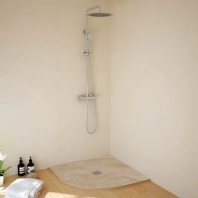 Piatto doccia SANYCCES in resina semicerchio STRATO beige L 90 x L 90 cm
