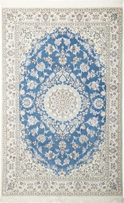 Nain Tappeto 130 x 200 Blu (Iran) Annodato A Mano