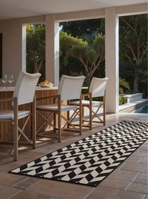 Passatoia da interno ed esterno nera/color crema 80x200 cm Haringey Terrick – Ted Baker